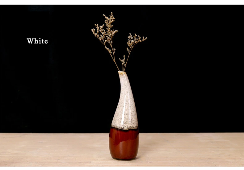 Ceramic Vase For Home Decoration Tabletop Vase Nordic Design for Flower Decoration Living Room Decor - Цвет: Белый