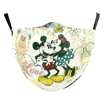 

Mickey Masks with 2 Filters Washable Reuseable Respirator 2020 CH Letter Face Fashion mask Cotton mask Filter Fashion Unisex