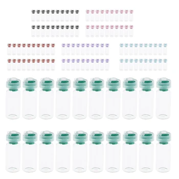

20 Pack 10ml Empty Sealed Sterile Serum Clear Glass Vials with Rubber Septa Seals Injection Vials