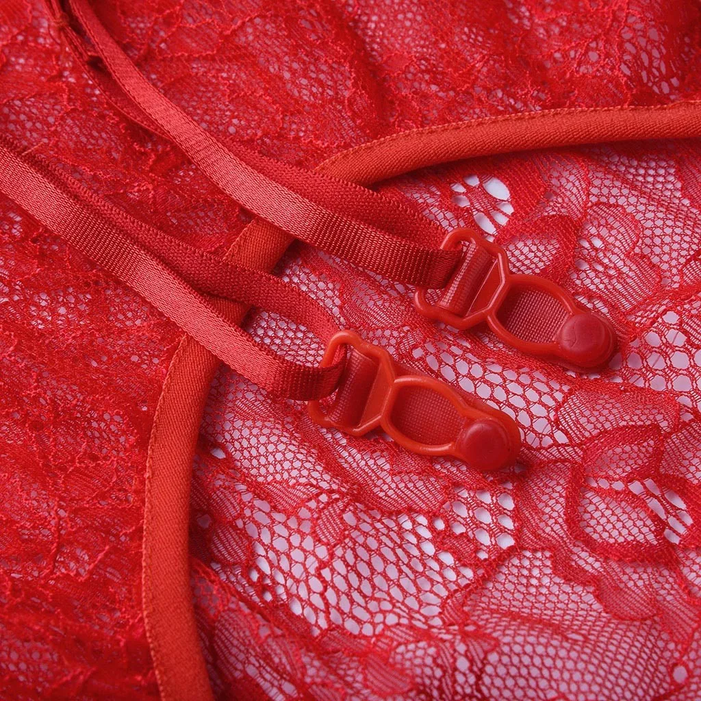 Красочное сексуальное женское белье Lenceria Mujer с стрингами размера плюс с открытой спиной, кружевное белье Babydoll, эротические костюмы