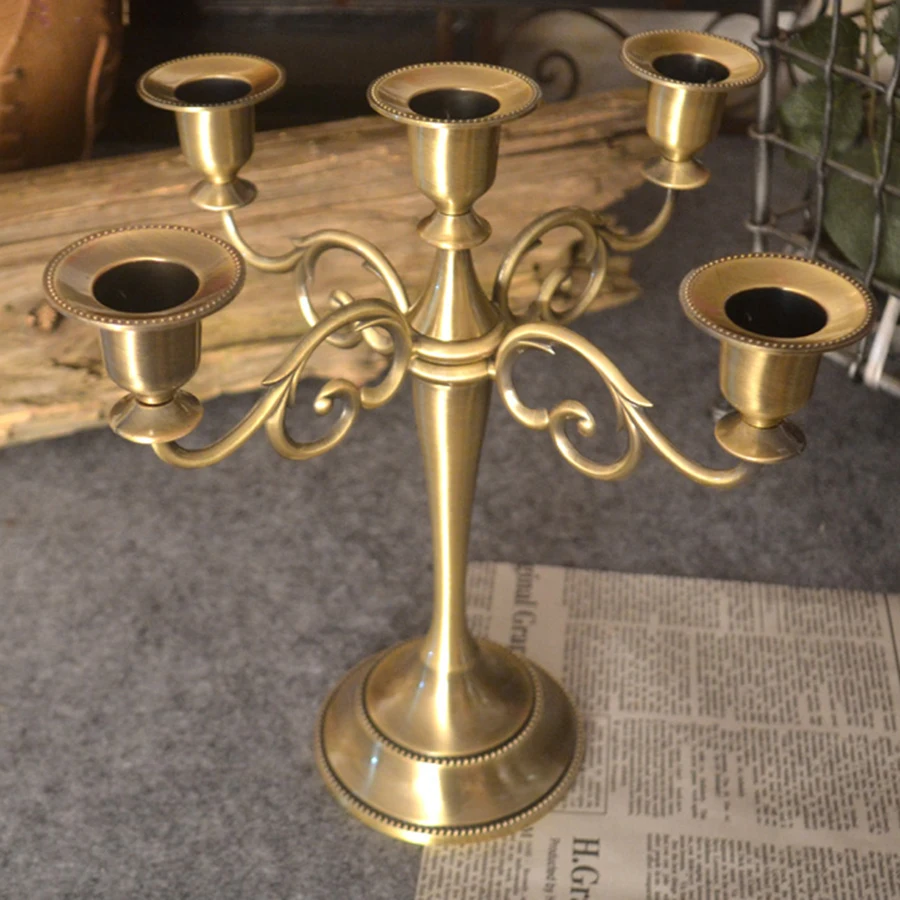 

Nordic Home Decor Wedding Decoration Romantic Candlesticks Home Decorative Candles Gold Centro De Mesa Portavela Kandelaar CBY35