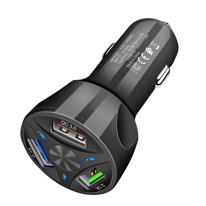 

Universal Mobile Phone 3 Ports USB Car Charger Quick Charge 3.0 Fast Car Cigarette Lighter For Samsung Huawei Xiaomi Iphone