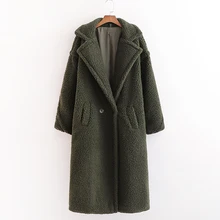 Fandy lokar шерстяное пальто с отложным воротником для женщин модные однотонные флисовые куртки женские элегантные двубортные пальто для женщин