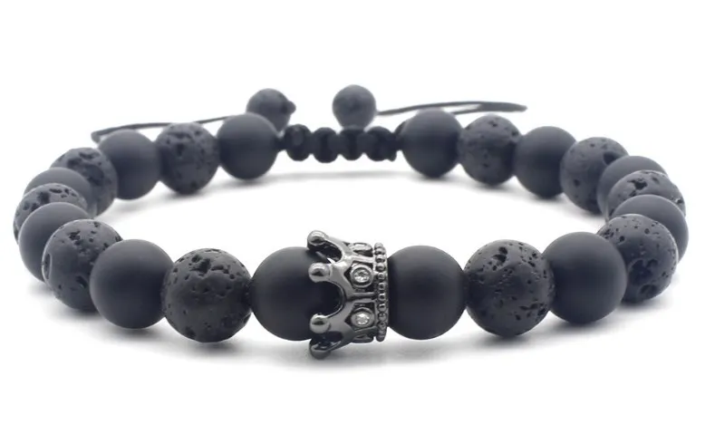 micro pave elastic Frosted thread turquoise Reiki Yoga Bracelet hj3 adjusted Lava Volcanic Stone bead Howlite agate Bangles | Украшения и