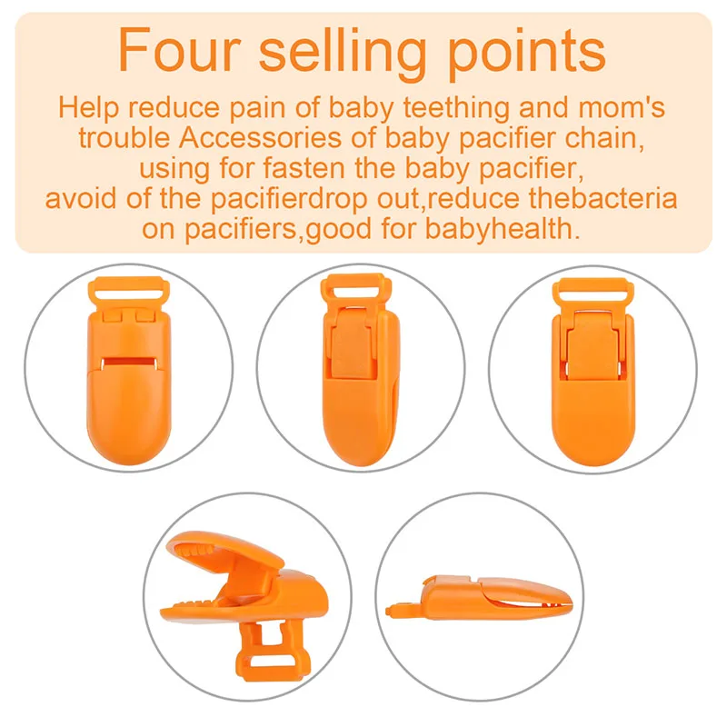 10pcs Baby Pacifier Clips Solid Plastic Pacifier Clips Soother Holder Infant Nipples Holder Multi Color Clamp Toy pacifier clip pacifier chain
