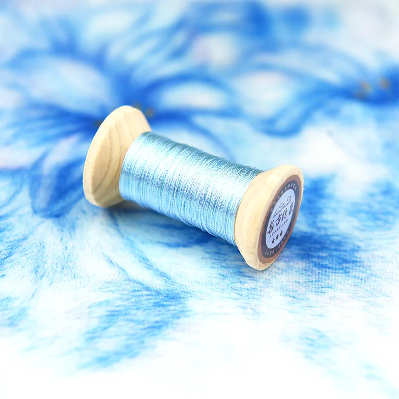 Сапфировая синяя серия Золотой линии/французская нить для вышивки/катушка для вышивки/цветная золотая нить для вышивки/50 метров/шт - Цвет: 1