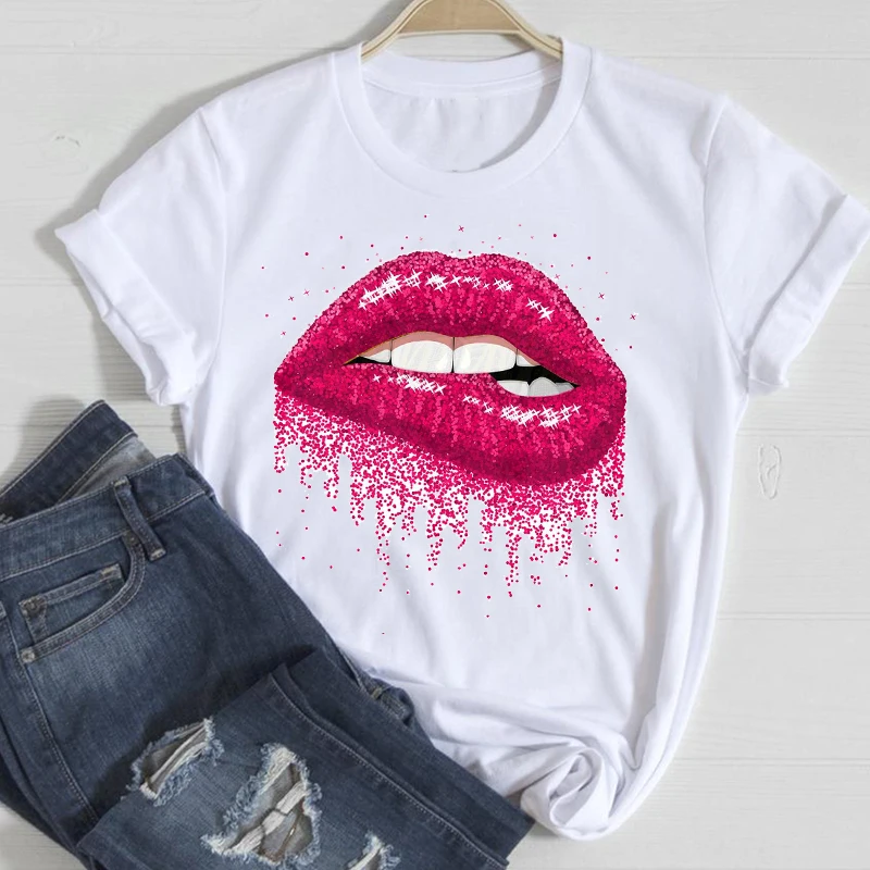 T-shirts Women Make Up Crown Fashion 90s Trend 2021 Spring Summer Clothes Graphic Tshirt Top Lady Print Female Tee T-Shirt