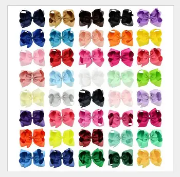 

1 piece 8" Ribbon Bow With Alligator Clips For Kids Hairpins With Rhineston Hair Accessory