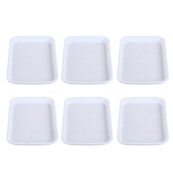 

6 Sets Double-Layer Sprouter Nursery Tray Seed Pots Hydroponics Basket Flower Plant Germination Tray Box ,White Inner Plate