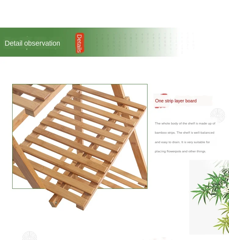 Bamboo Wooden 4 Layer Flower Stand Plant Pot Stand Flower Shelf