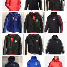 19 20 Новая футбольная Большая куртка топ Ювентус Дортмунд карликовый Фламенго Сантос Манчестерский ГОРОД куртка пальто на молнии