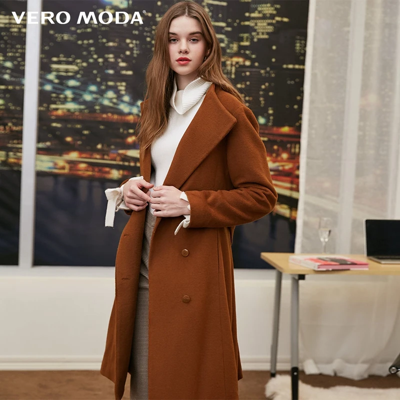 Vero Moda женское маленькое шерстяное пальто с высоким воротником на пуговицах | 318327539 - Цвет: Burnt caramel