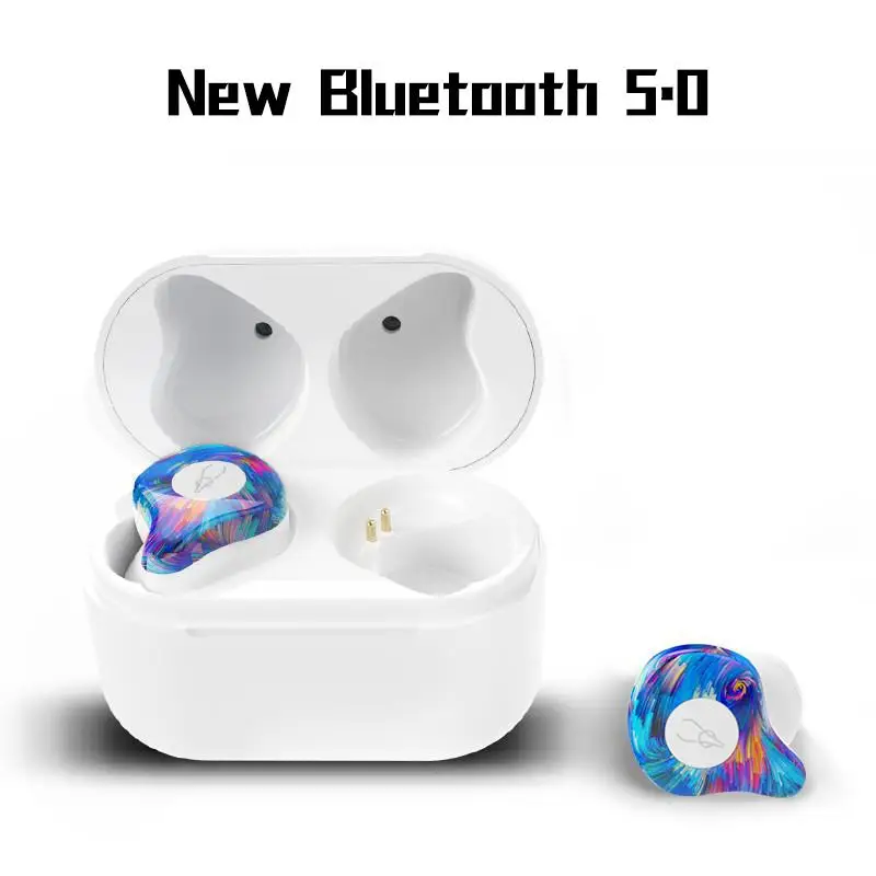 X12 профессиональные мини 3D стерео звук Bluetooth наушники V5.0 невидимые истинные Беспроводные водонепроницаемые спортивные наушники с зарядным ящиком - Цвет: X12Pro-Blooming