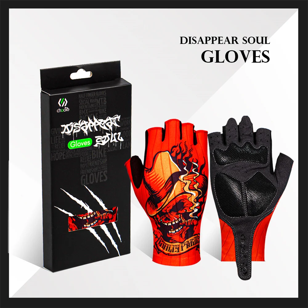 Chooee Sports Bike Gloves Anti-slip Gloves Half Finger Men Wome Breathable Anti-shock Glove Anti-sweat Fitness 6
