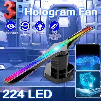 

3D Holographic WiFi Hologram Projector Fan Advertising Machine 224 Lamp Bead HD LED Rotating Display with SD Card Reader