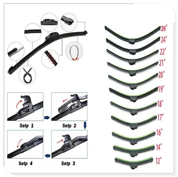 

car auto auto Frameless Bracketless refill Rubber Wiper Blade for Volkswagen VW polo passat b5 b6 CC golf jetta mk6 tiguan Gol