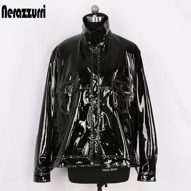 patent leather jacket plus size