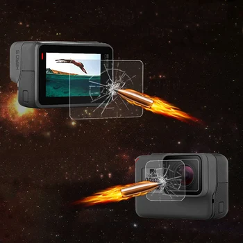 

For GoPro Go Pro Hero 5 6 7 Tempered Glass Protector Cover Case Hero5 Hero6 Hero7 Black Camera Lens LCD Screen Protective Film