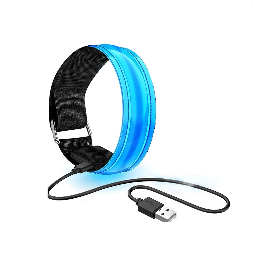 USB Charging LED Luminous Night Running Armband Bracelet Night Reflective  Safety Belt Outdoor Sports Luminous Arm Band
