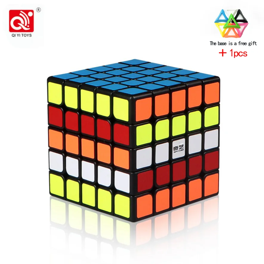 QiYi QiZheng, 5x5x5, магический куб, черная наклейка, профессиональные скоростные Детские кубики, игрушки, головоломка, обучающая, Cubo Magico, Подарочные игрушки