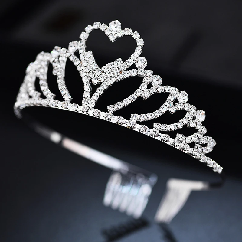 GHG018 silver-3 Серебристо-золотой цвет кристалл невесты диадемы и короны мода королева для свадьбы корона головной убор Свадебные украшения для волос аксессуары - Окраска металла: GHG018 silver-3