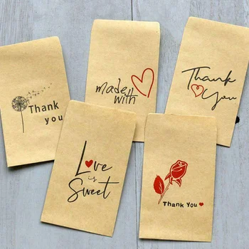 

50pcs Mini Kraft Paper Bags Thank You Gift Bag Wedding Party Favors Kraft Paper Candy Dragee Gift Box
