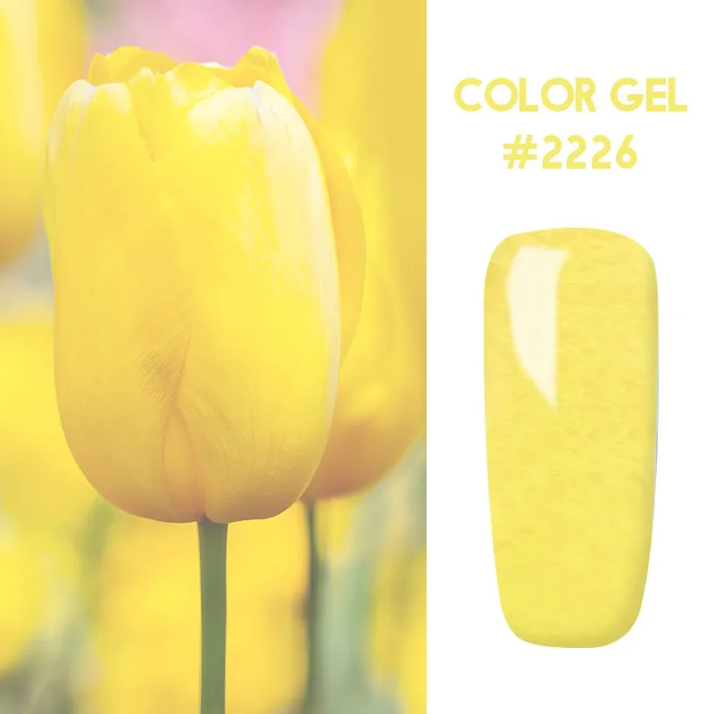 Bukio Nail Polish Pure Color Semi Permanent Base top Need UV LED lamp For Manicure Varnish Paint Hybrid ROSALIND nail gel - Цвет: 2226