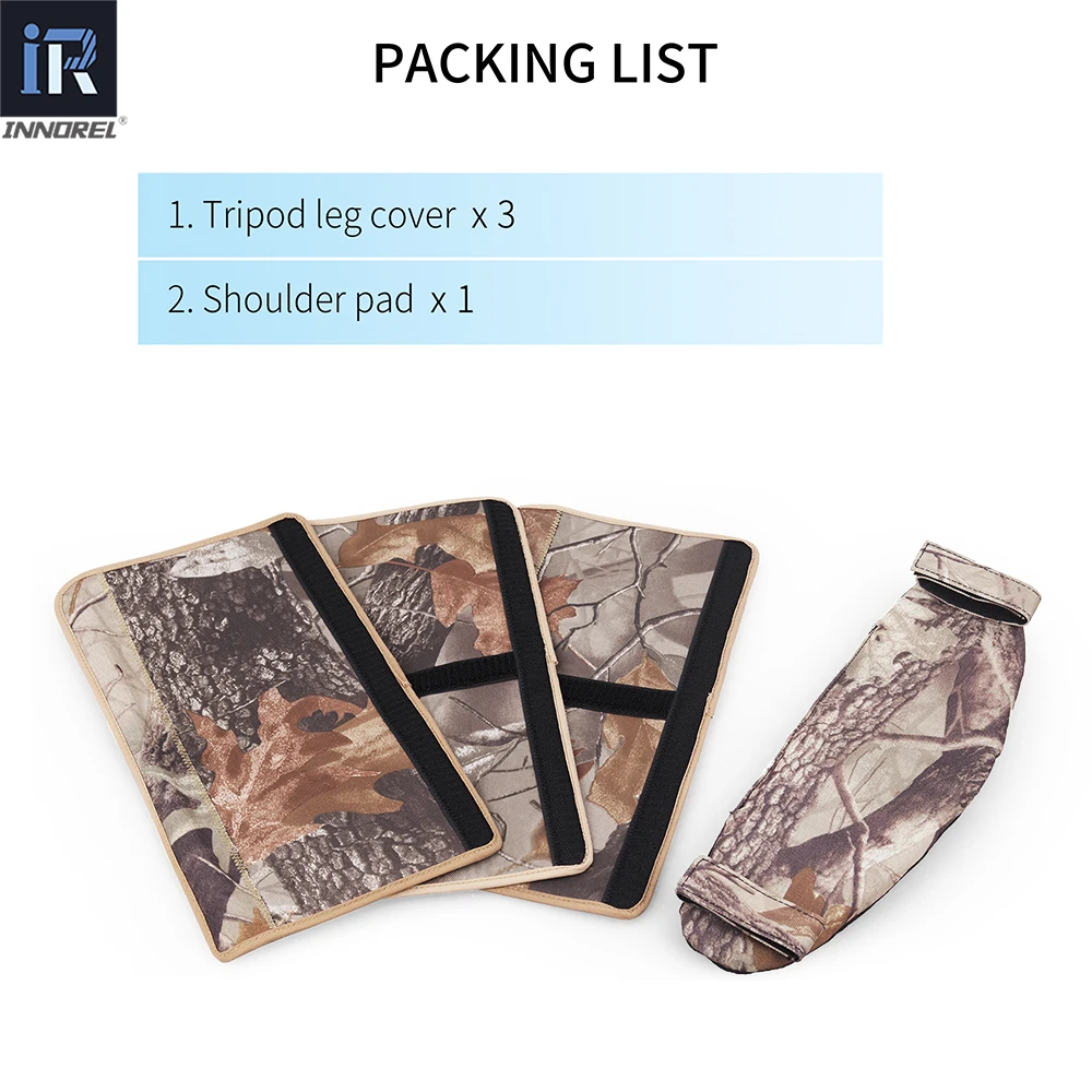 TS40M-Tripod Leg Covers for 40mm Tube Universal Tripod Protective Sleeves and Shoulder Pad Waterproof Brown Camouflage camera tripod