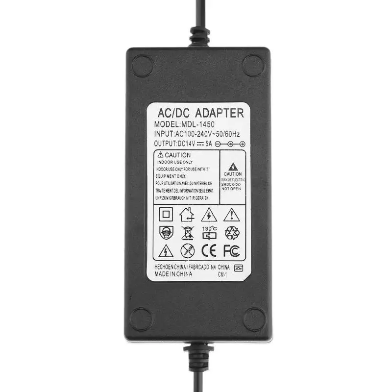 100 V-240 V AC к DC 14 5A Питание адаптер конвертер 5,5*2,5-2,1 мм для ITX Мощность/ЖК-дисплей/светодиодный Дисплей EU адаптер для розеток американского стандарта