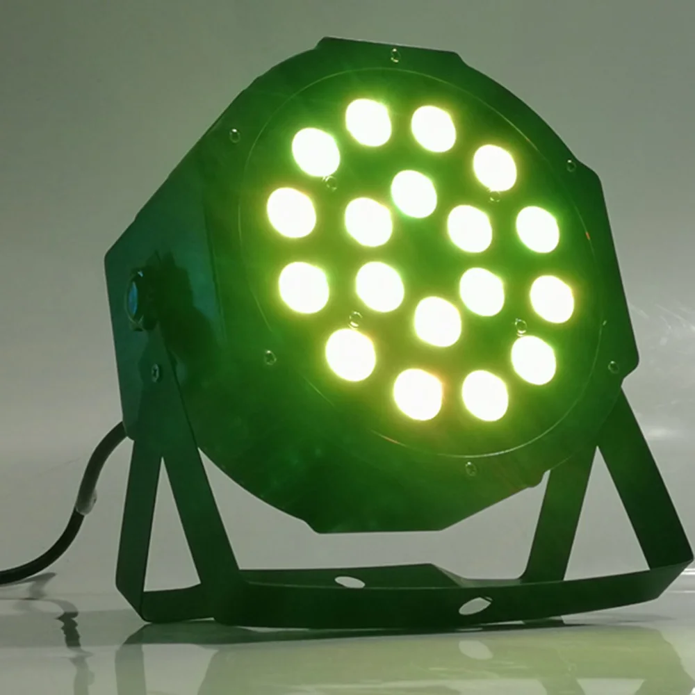 8 шт./лот 18x3 Вт led par огни rgb 3in1 dmx512 плоский профессиональное сценическое dj