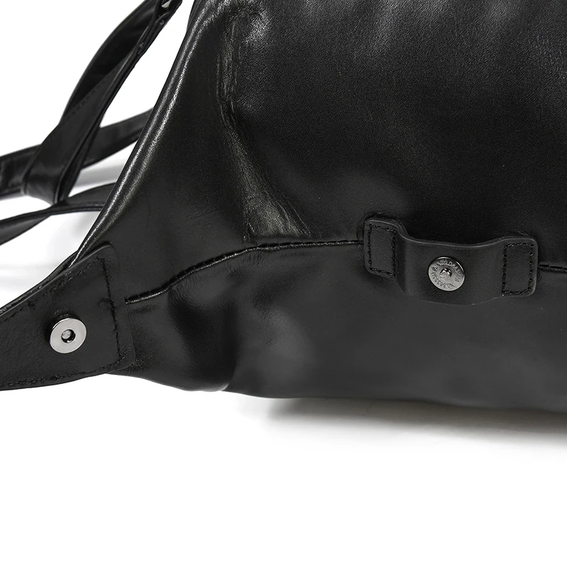 Black Leather Travel Bag For Men
