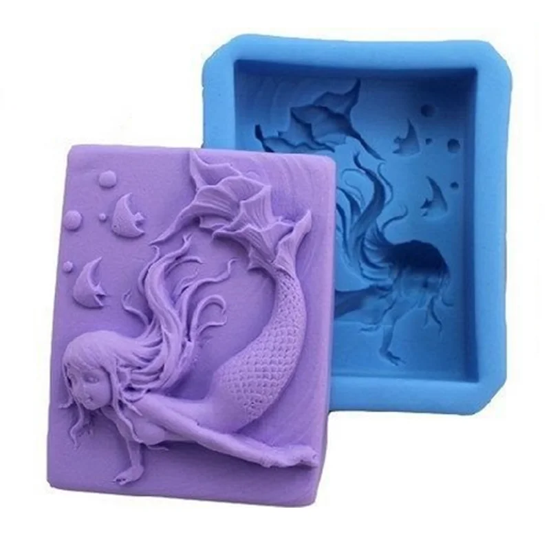 Mermaid Fish Silicone Soap Mold Craft Art Molds Soap DIY Mould Making Chocolate Mold Silicone Supplies Maker Tools