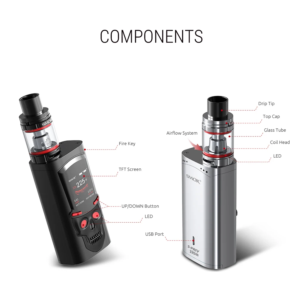 SMOK электронная сигарета S Priv Kit 220W коробка мод Vape E кальян испаритель TFV8 Big baby POD бак