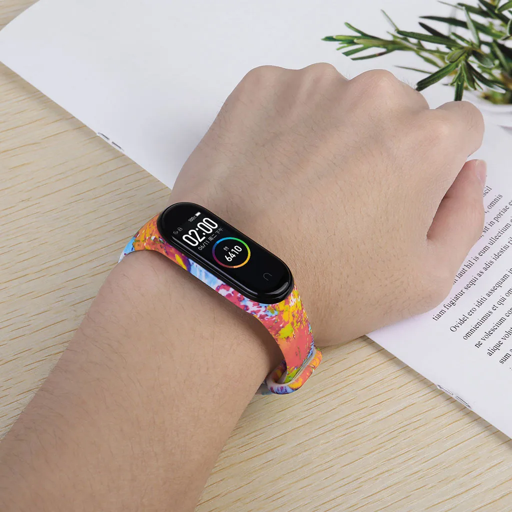 Для mi band 4 ремешок с принтом силиконовый ремешок на запястье для xiaomi mi band 4 сменный Камуфляжный браслет для mi band 4 браслет