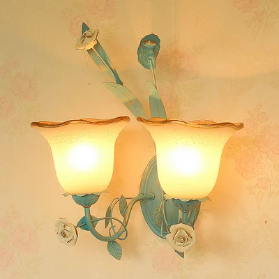 2 light wall lamp Европейская люстра, светильник для гостиной, современный минималистичный, роскошная атмосфера, для спальни, столовой, люстра, светильник, керамические лампы - Цвет абажура: 2 light wall lamp