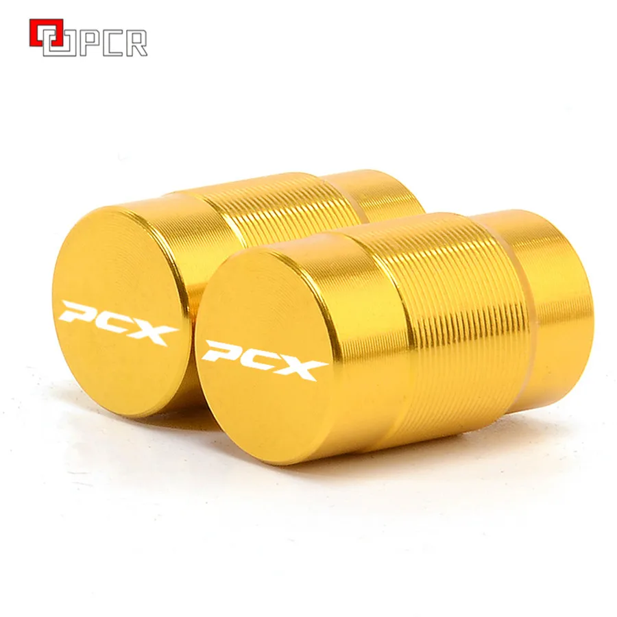 Алюминиевые колпачки клапанов для автомобильных колес воздухонепроницаемые крышки для Honda PCX125 PCX150 PCX 125 PCX 150 год 8 цветов - Цвет: Золотой
