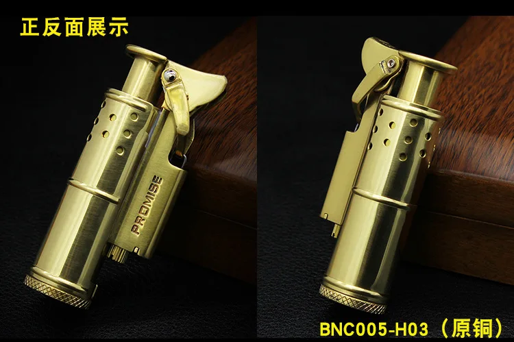 Retro Oil Lighter Gas Grinding Wheel Cigarettes Metal Bar Lighters Pure Copper Cigarette Accessorie Men Gadgets Lighter