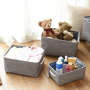 

Laundry Basket Storage Basket with handles Cabinet Organizer Storage Box for ClothesTowels Bed Linen Storage (Grey)