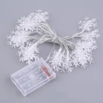 

2.1 m 20 LEDs Snowflake String Lights Christmas Fairy Lights WaterProof Indoor Outdoor Holiday Garden Lighting Battery Powered