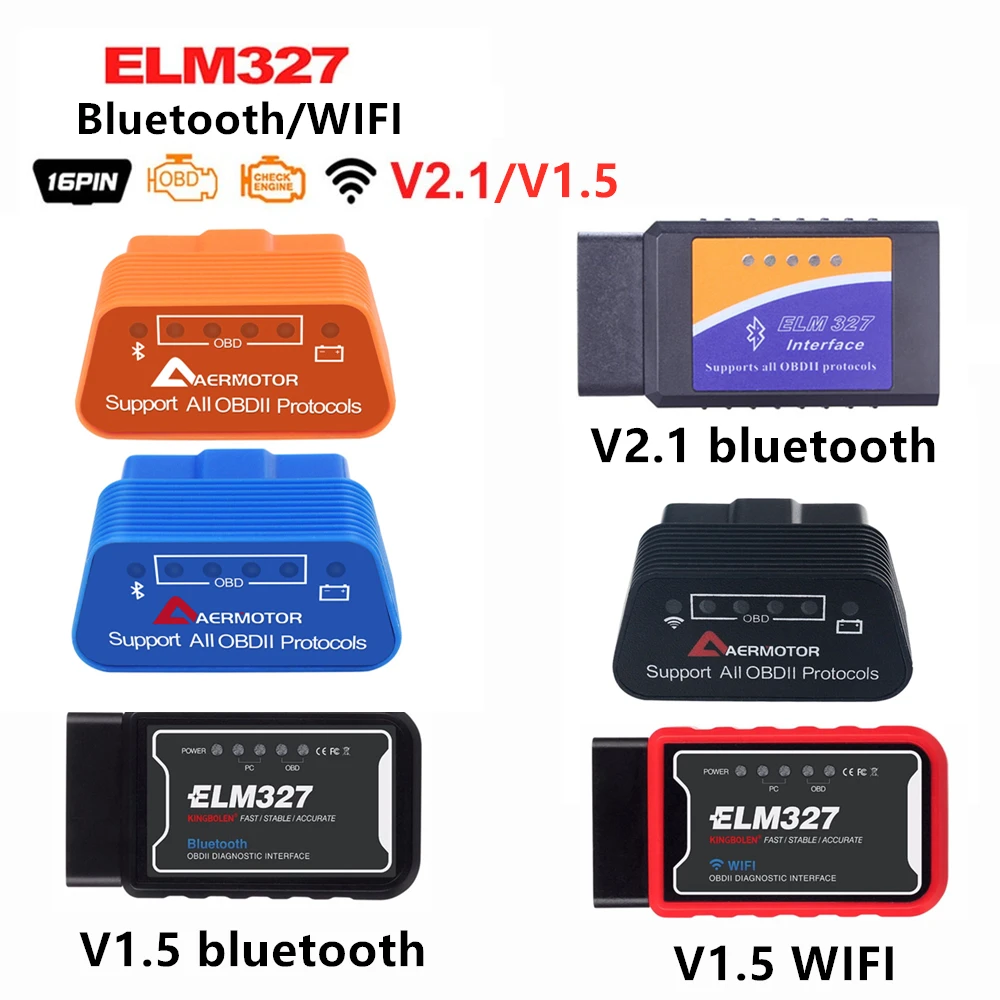 ELM327 v1.5/v2.1 obd2 сканер Bluetooth/WIFI OBD Автомобильный диагностический инструмент