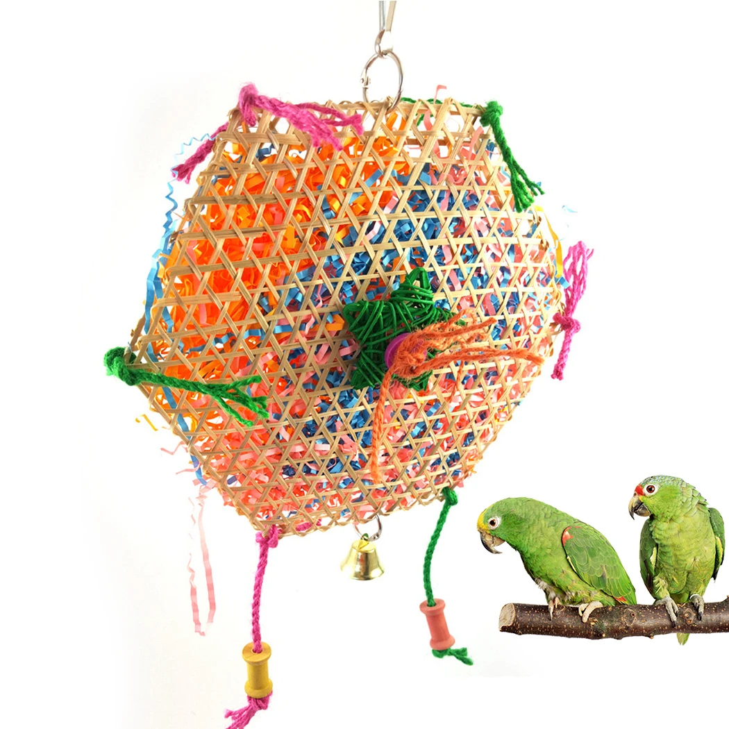 1PCS Bird Chew Toy Creative Multipurpose Cage Hanging Toy Parrot Toy Bird Swing Toy Natural