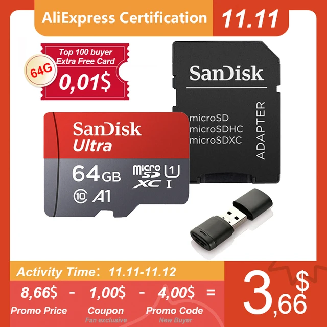 Sandisk Ultra Micro SD 128GB 32GB 64GB 256GB 16G 400GB Micro SD Card SD/TF Flash Card Memory Card 32 64 128 gb microSD for Phone 1