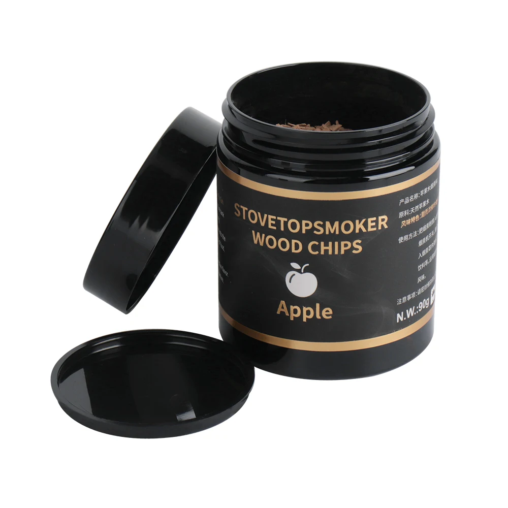 BORUiT Portable BBQ Wood Chips 4PCS/Set Apple Cherry Walnut Sawdust Oak Wood Chips For Grill Meat Food Cocktai Cooking Smoker