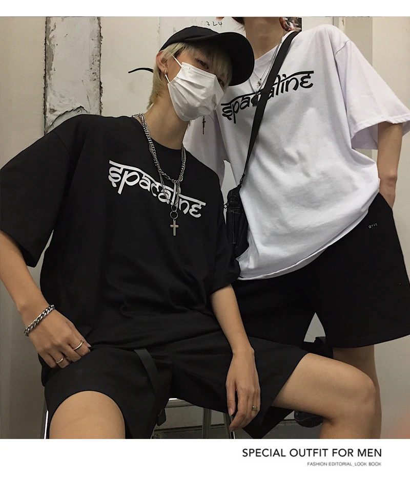 Harajuku Darkness женская футболка, винтажный узор, светоотражающие, с принтом пламени, круглый вырез, короткий рукав, черные повседневные футболки, готические футболки