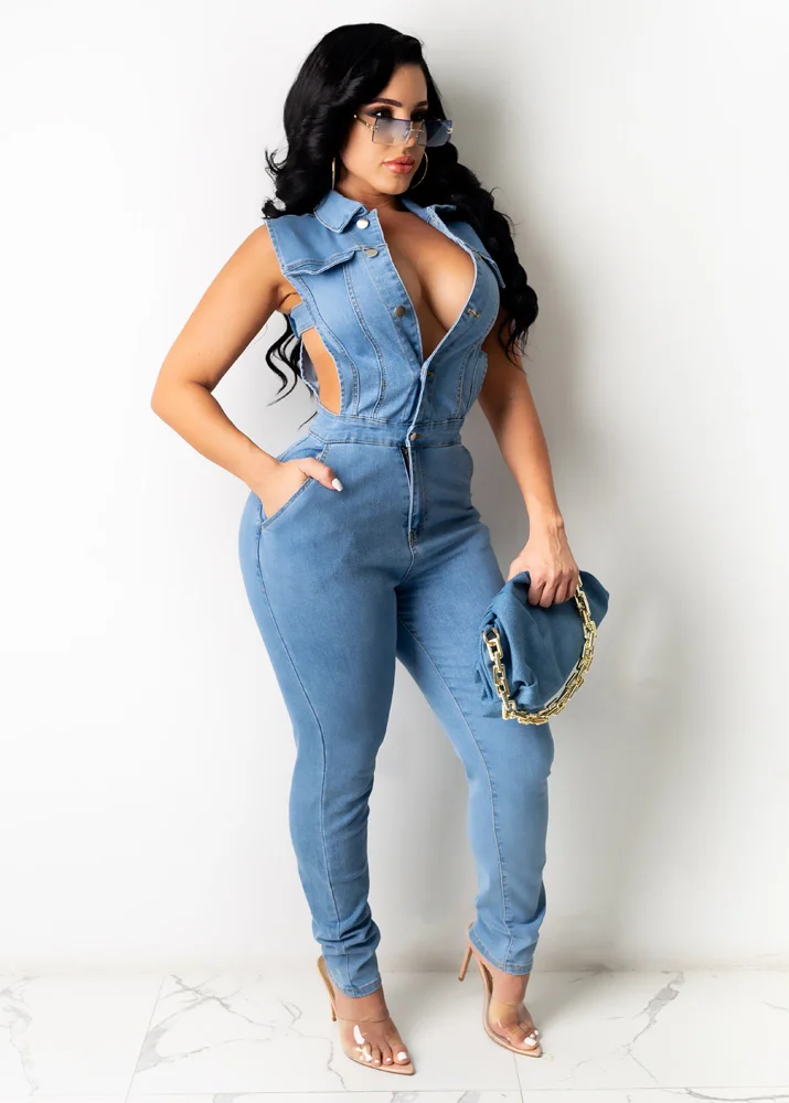 Salopette Femme En Jeans Courte Combinaison, Morbuy Casual Été Trou
