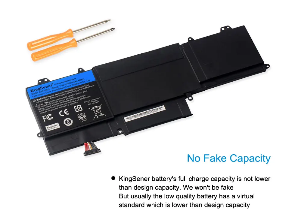 Kingsener-bateria para Laptop Nova para Asus Vivobook U38n Ux32 Ux32v Ux32a Ux32vd 7.4v 6520mah Baterias p/ laptop - Imagem 2