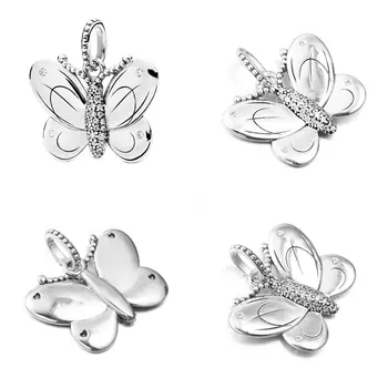 

Fit Pandora Charms 925 Silver Butterfly Charm Bead Pendant For Bracelets Sterling Original Bangle Jewelry Necklace Making DIY