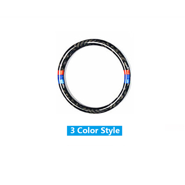 Fiber Car Engine Start Stop Button Ignition Device Keyhole Ring Cover Sticker For BMW E60 5 Series 2008-10 Accessories