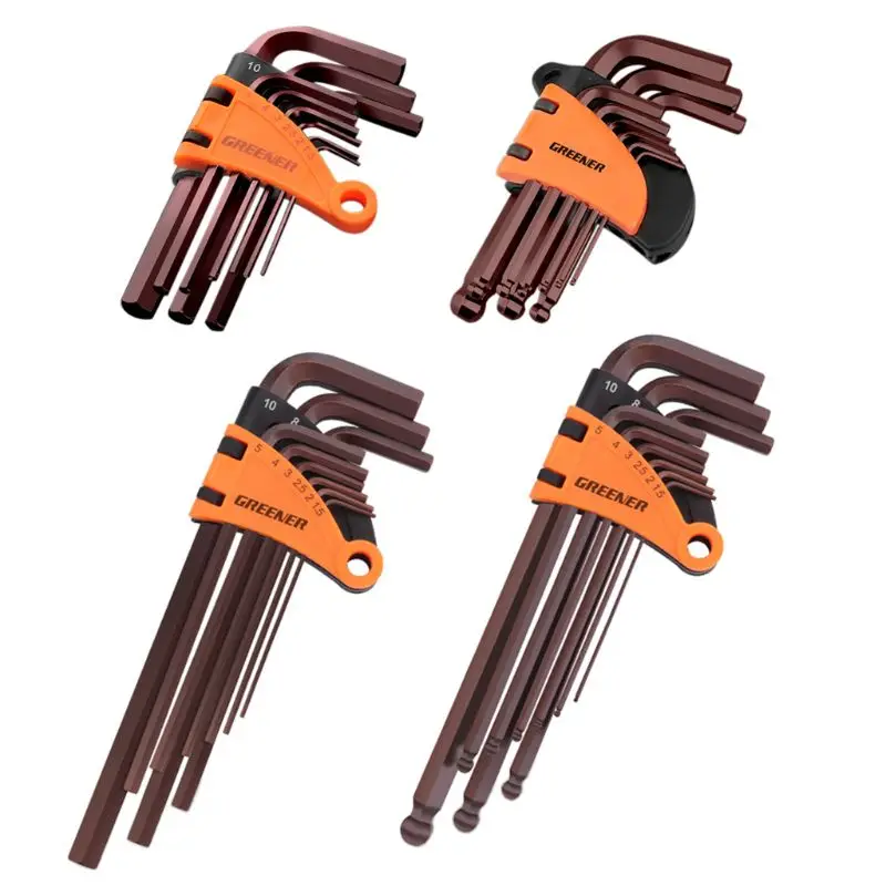 

9pcs 1.5-10mm Hexagon Allen Key Wrench Tools Spanner Screwdriver Set Flat Ball Ended Hand Tool