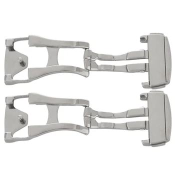 

2 Pcs Stainless Steel Deployant Watch Strap Folding Buckle Clasp for Omega, Smooth 20Mm & 18Mm